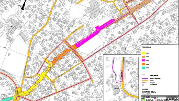 Kart som viser faseplan i skallumprosjektet