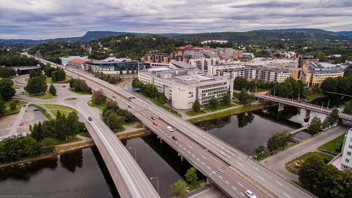 Dronefoto av Sandvika