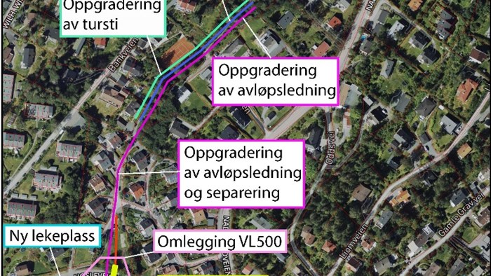 Hosleveien - Dyrefaret oversiktsbilde av planlagt prosjekt